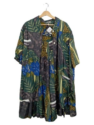 Lady Plus Damen Hemd Rock Set Gr. 46/3XL Tropisch Viskose Vintage