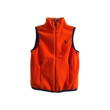 Kids Polo Ralph Lauren Kids Fleece Vest Zip Up Orange Embroidered Pony