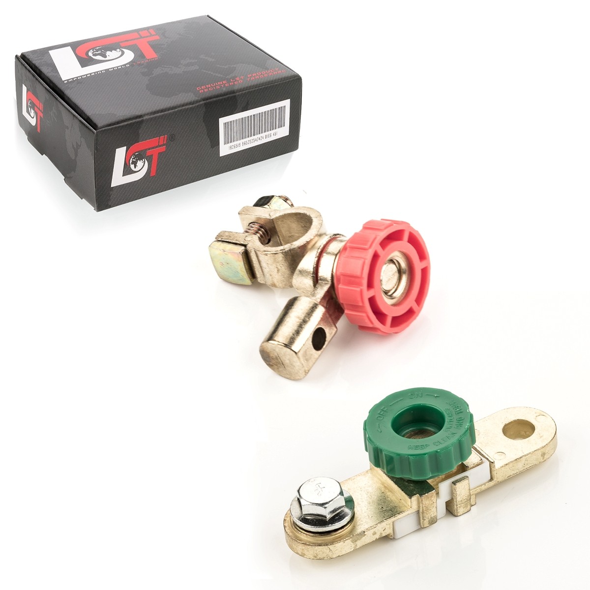 2x Car Battery Disconnect Switch Isolator with Round Knob Red Green for MINI