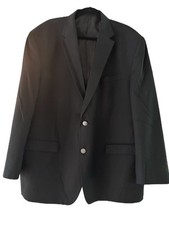 48R MICHAEL KORS Men's Black Wool Blend Silver Button Blazer Sport Jacket