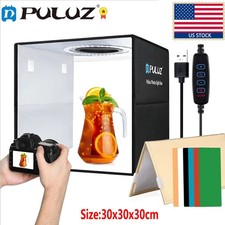 US PULUZ Photo Studio Light Box 30cm Folding Desktop Ring LED Shooting Tent New