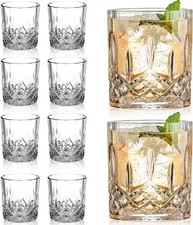 "Double Old Fashioned Glasses Markham Scotch Whiskey Crystal Set of 8