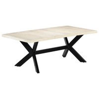 Esstisch Massivholz Mango 200 X 100 Cm Weiß Rechteckig Modern