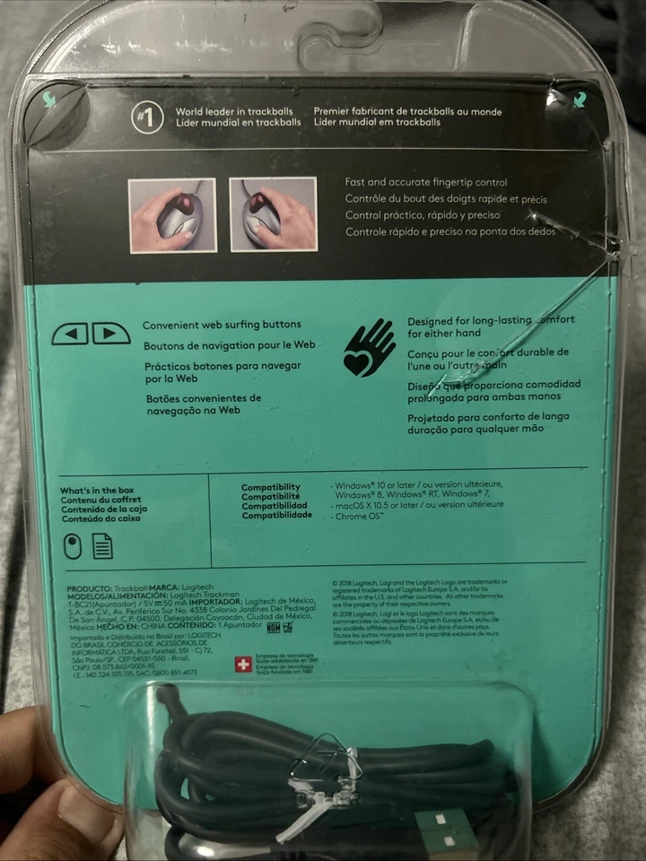 Logitech Trackman Marble Trackball Maus - 910-000806 - Bild 4 von 4