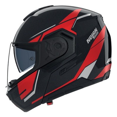 Nolan N90-3 N-Com Sincrono Motorradhelm (Schwarz/Rot/Weiß) Gr: XL (61)
