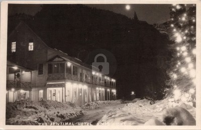 Yosemite California Sentinel Hotel at Night c1910 RPPC Photo Postcard COPY