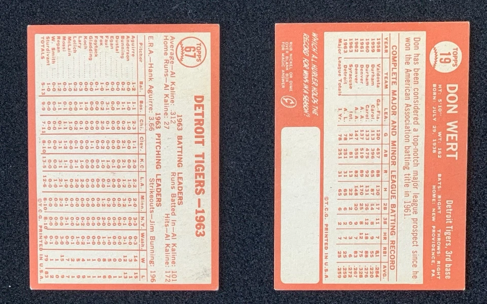 1964 Topps Baseball DETROIT TIGERS TEAM Set Break 22 Card Lot (VG-EX+) - Image 3 of 4