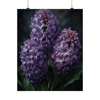 Lavender Hyacinth Flower Art Print, Flower Painting, Flower Décor, Floral Art 