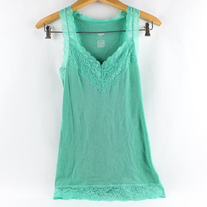 Mossimo Lace Trim Mint Green Tank Top Women's Large
