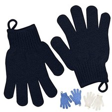 Exfoliating Glove with Hanging Loop - Bath 1 Pair Black Exfoliating Gloves