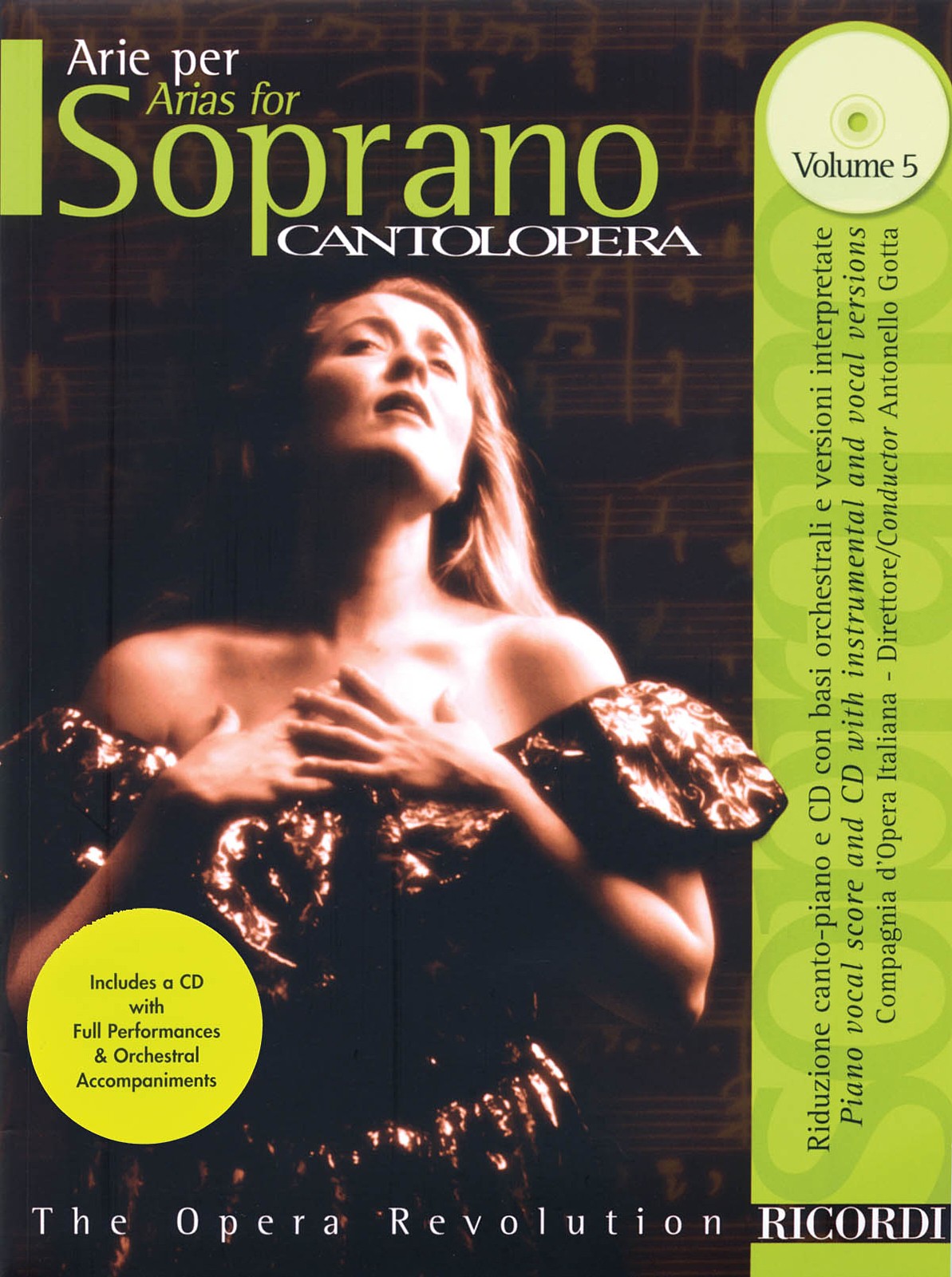 Arias for Soprano Vol 5 Cantolopera Vocal Piano Opera Sheet Music Book CD