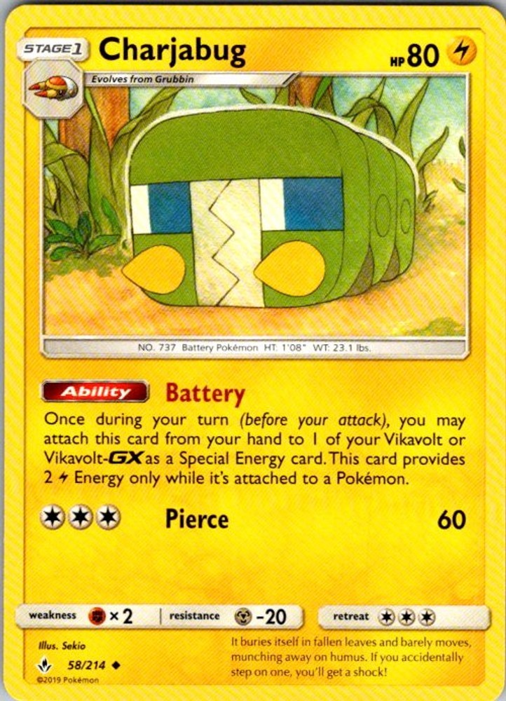 Pokemon SM - Unbroken Bonds Charjabug 58/214 NM