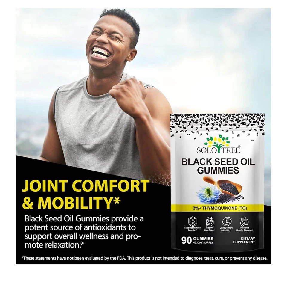 💛 Gomitas de aceite de semilla negra, suplemento de aceite de semilla negra orgánico y prensado en frío 💛 Foto 2 de 4