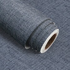 lenify Grasscloth Peel and Stick Wallpaper Denim 15.7"W x 118.1"L, Blue