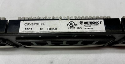 Ortronics OR-SP6U24 24-Port Cat6 Patch Panel 1U Rackmount T568A/B