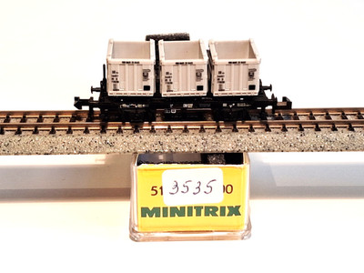 MINITRIX 51 3535 00 ''VON HAUS ZU HAUS'' OPEN CONTAINER WAGON (G598)