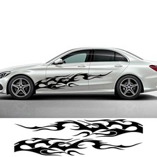 Aftermarket Flame Graphics Side Body Sticker 2-Piece Universal Vinyl Sports R