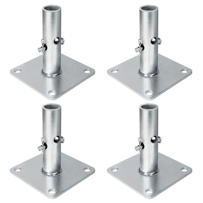 4 PCS Scaffold Base, Galvanized Scaffold Base Plates 4.75'' x 4.75'' x 1-5/16 O...