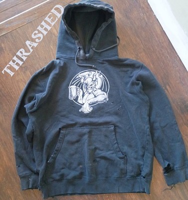 Vintage Stone Brewing Arrogant Bastard Ale Hoodie Distressed Thrashed Faded Beer