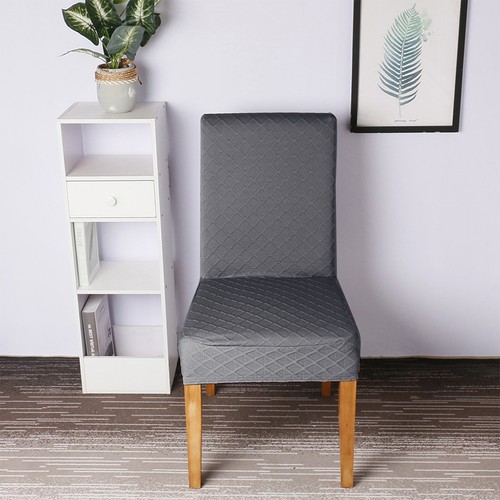 Decdeal Stretch Solid Lattice Dining Chair Cover Removable Washable - Picture 12 of 12