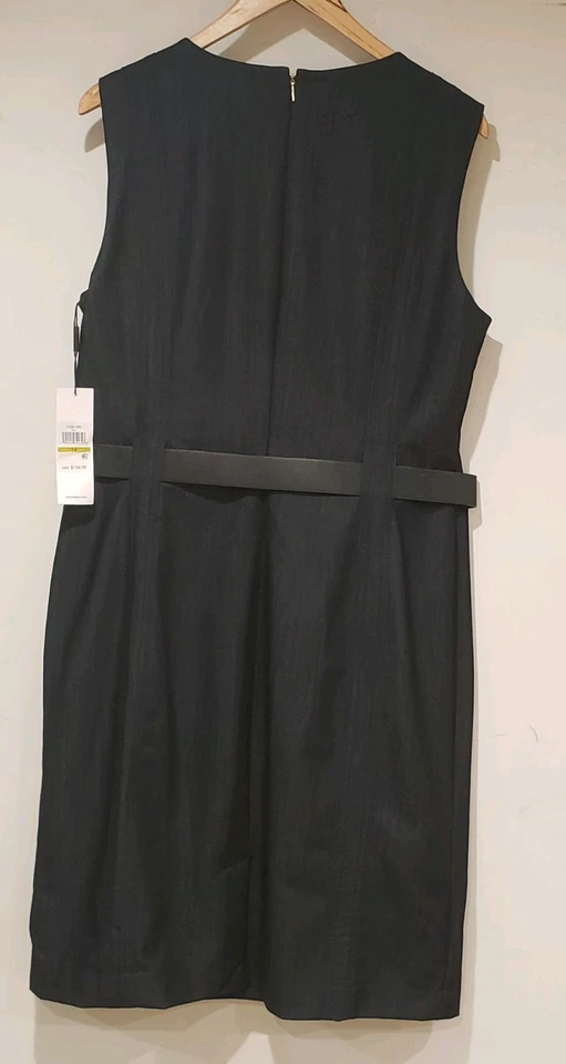 Vestido Vaina Calvin Klein Nuevo con Etiquetas Para Mujer Sin Mangas Elastizado Denim Cinturón Talla 14 Foto 2 de 4