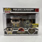 Funko Pop! Movies Jurassic Dennis Nedry Dilophosaurus 2-Pack EE Damaged