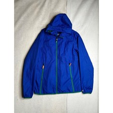 Champion Boys XL 16-18 Blue Green Hooded Windbreaker Jacket Full Zip Reflective