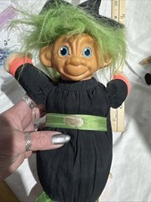 Ace Novelty Troll Witch Nylon Covered Plush Body Vintage Halloween Decor 11