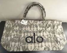 ALO Yoga Gray Tie-Dye Canvas Cotton Tote Bag Large Travel & Gym Carry-On – NWT