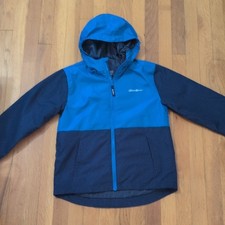 Eddie Bauer Unisex Kids Blue/Navy Colorblock Hooded Full Zip Jacket M 10/12