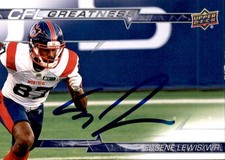 Eugene Lewis Signed 2023 Upper Deck CFL Football Gratness card Edmonton Elks