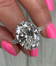 4.20 Ct Oval Cut VVS1 Diamond Lab-Created Engagement Ring 14K White Gold FN