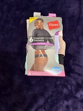 Hanes Comfort Flex Fit Women s 6 pack Size M Seamless Thong Underwear