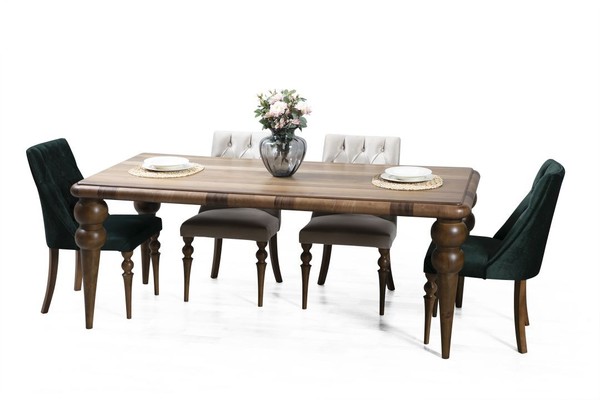Esszimmer MöBel Luxus Set Esstisch 4X StüHle Modernes Design Holz Stil-image