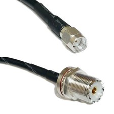LMR200 Silver RP-SMA MALE to UHF Female BULKHEAD Coax RF Cable USA Lot