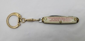 Vintage Salesman Sample Pocket Knife Keyring Ambassador Advertising Single Blade