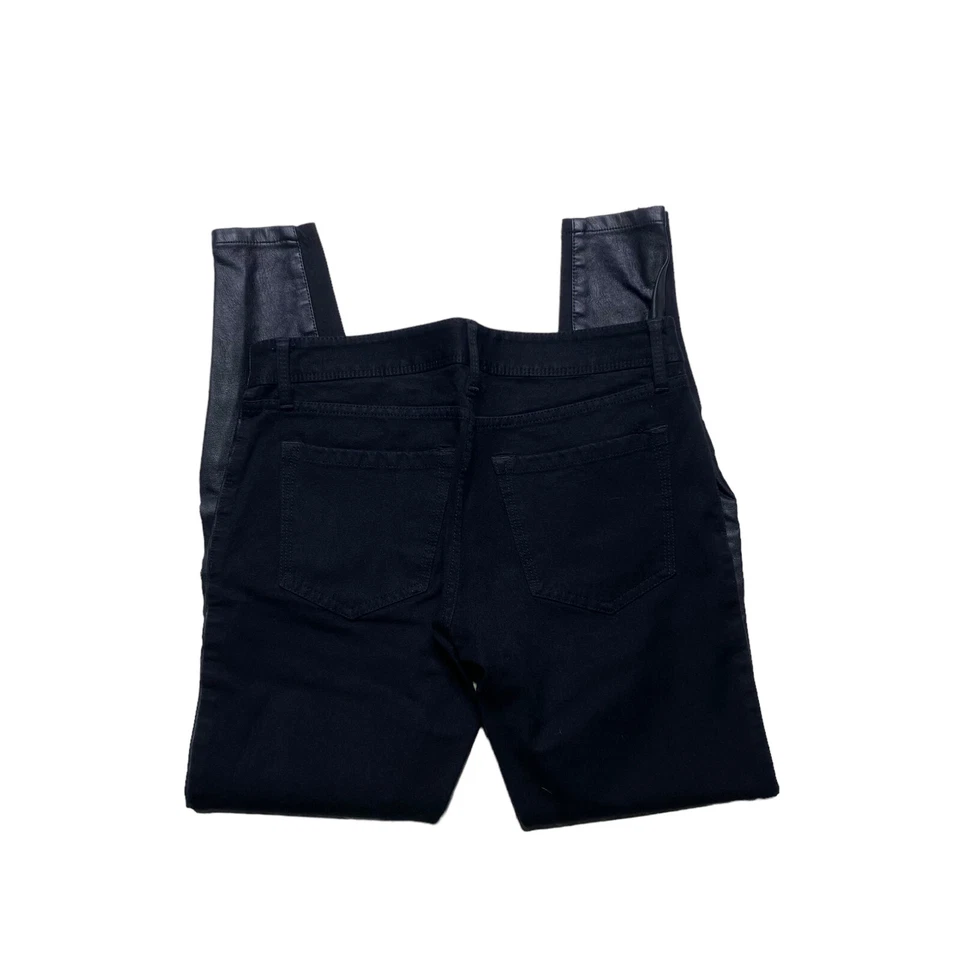 Banana Republic Sloan Fit Faux Leather Pants Womens Size 0 Black Low Rise - Image 3 of 4