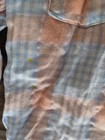 Size 7 8 S O'Neill Long Sleeve Buttoned Shirt Girl Plaid Peach Blue White — photo 4