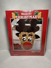 1991 WonderArt Aunt Lydia Christmas Reindeer Art Kit K154 USA New Box Damaged