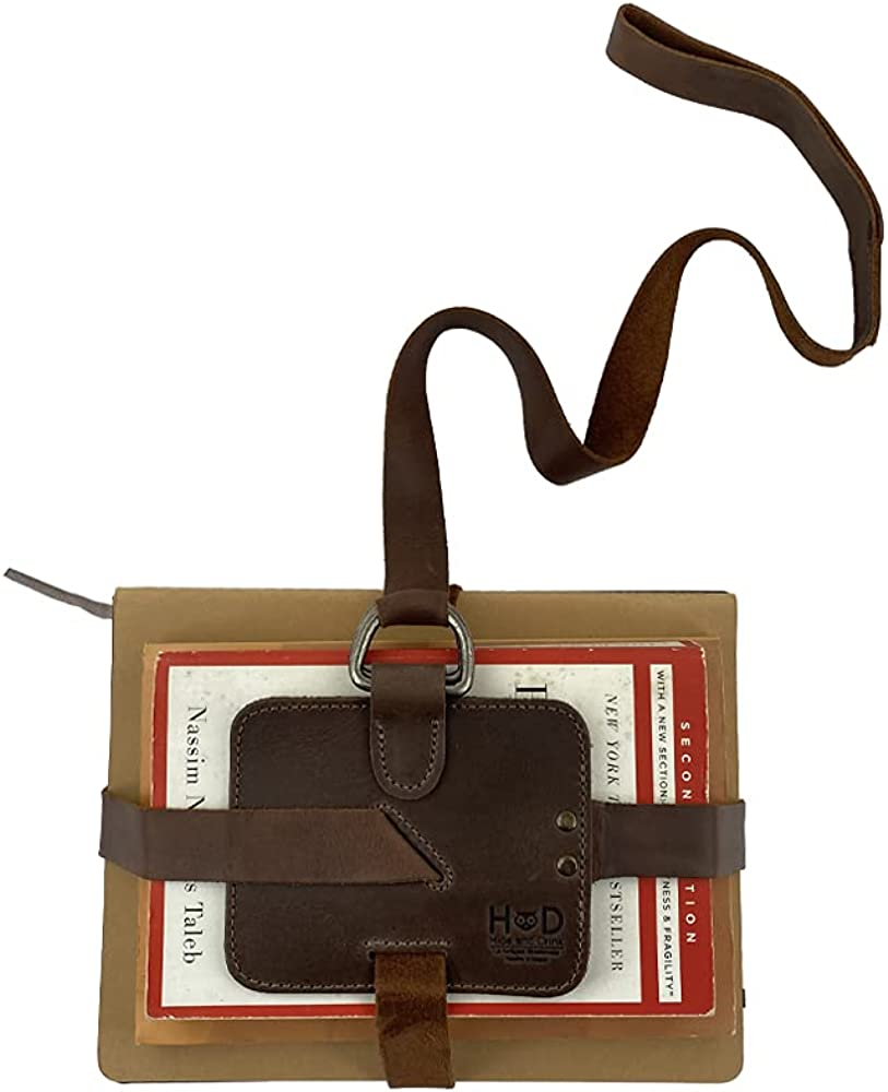 Hide Drink, Rustic Leather Adjustable Book Strap Carrier