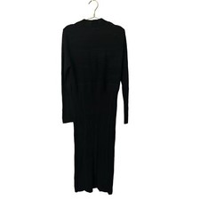 ASOS DESIGN knitted maxi dress in pointelle stitch in black size 14 womensd