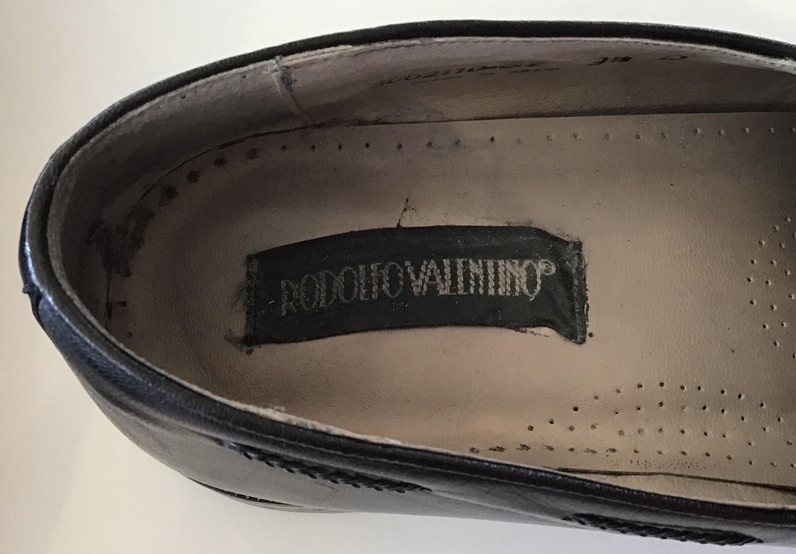 RODOLFO VALENTINO Men 9.5D Loafer Dress Shoes Black Leather Kiltie Tasseled thumbnail 8