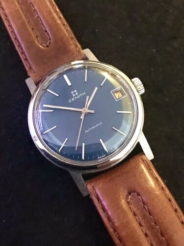 Zenith Automatico Vintage Dial Blu Calibro 2542 PC 36 mm - Foto 4 di 7