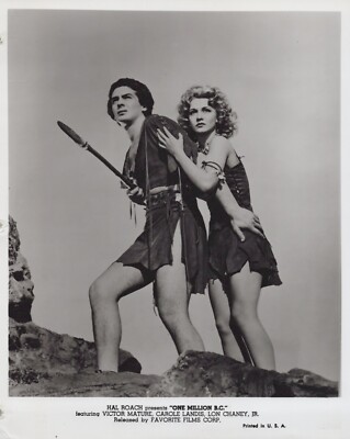 Carole Landis + Victor Mature in One Million B.C. (1960s)    Movie Photo K 152