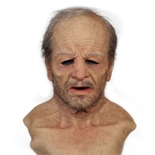 Halloween Cosplay Ball Props Mask Headgear Old Man Grandpa Simulation Latex Mask