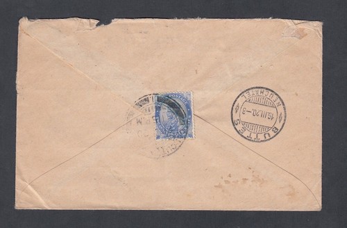 INDIA 1920 2a/6p ULTRAMARINE GEORGE V CUBIERTA CALCUTA A COLINAS SUIZA