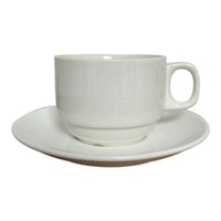 Set of 6 Stacking Cup & Saucer 195ml/14.5cm
