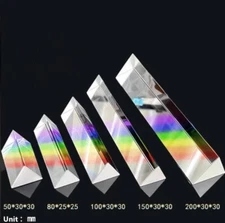 Optical Glass Triangle Prism Refraction Sunlight Rainbow Teaching Spectrum Props
