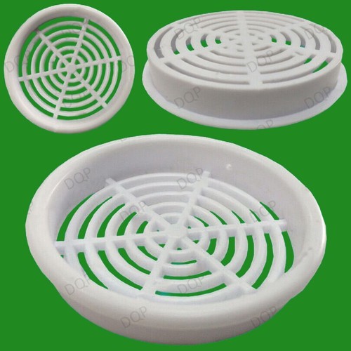 8x White Vivarium Reptile Push Fit Round 65mm Air Vents, 60mm Hole