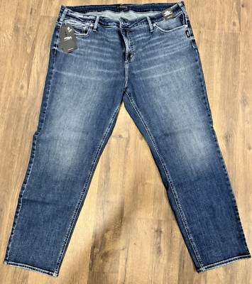 Silver Jeans Co. 20W X 29 Elyse Straight Indigo Jeans